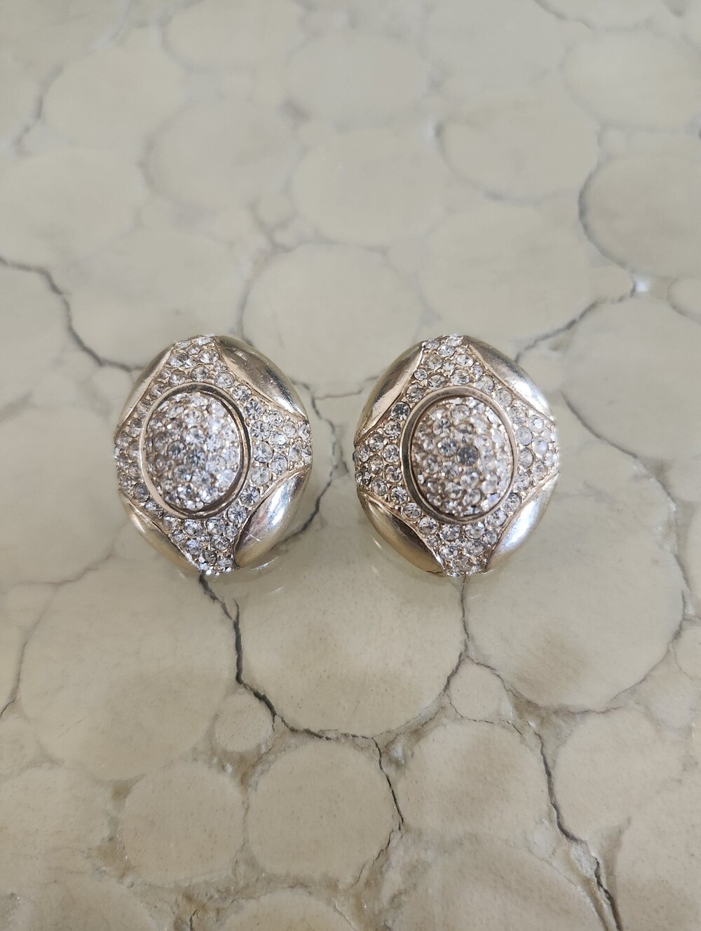 Vintage Ciner Goldtone and Rhinestone Earrings